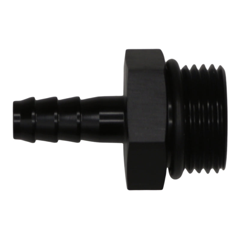 DeatschWerks 10AN ORB Male to 5/16in Male Triple Barb Fitting (Incl O-Ring) - Anodized Matte Black DeatschWerks Fittings