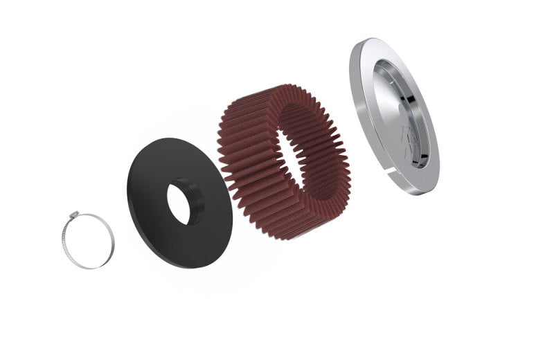K&N Universal Round Clamp-On Air Filter 2in. Flange / 5-3/8in. OD / 2in. Height K&N Engineering Air Filters - Universal Fit