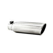 MBRP Universal Tip 3.5in OD 2.25in Inlet 12in L Angled Cut Rolled End Clampless No-Weld T304 MBRP Steel Tubing