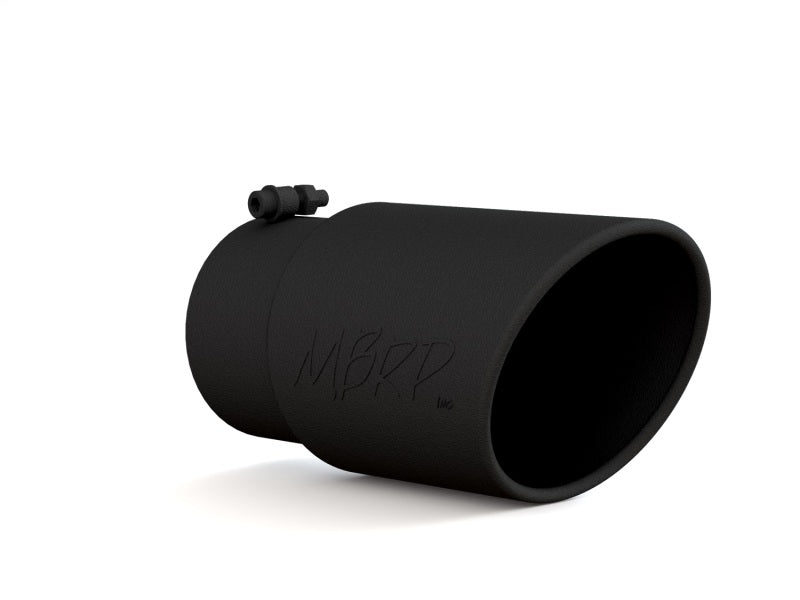 MBRP Universal Tip 6in O.D. Angled Rolled End 5 inlet 12 length - Black Finish MBRP Tips