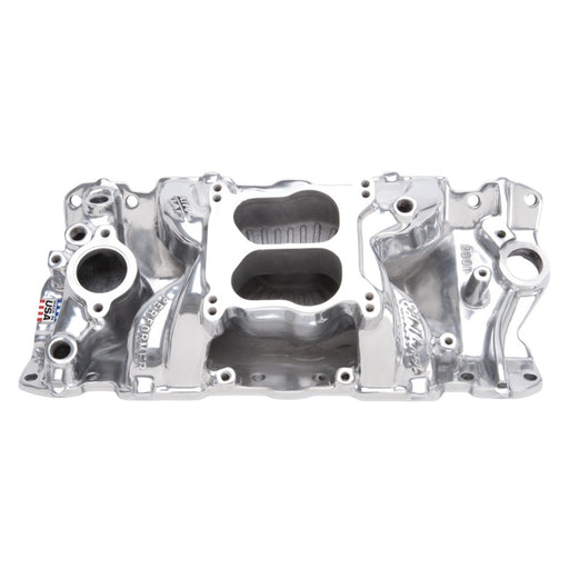 Edelbrock SBC Perf Air Gap Manifold Polished Edelbrock Intake Manifolds