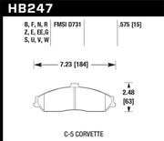 Hawk 97-06 Corvette (incl C5 Z06) HPS Street Front Brake Pads Hawk Performance Brake Pads - Performance