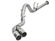 aFe Rebel XD 4in SS Down-Pipe Back Exhaust w/Dual Polished Tips 17-18 Ford Diesel Trucks V8-6.7L(td) aFe DPF Back
