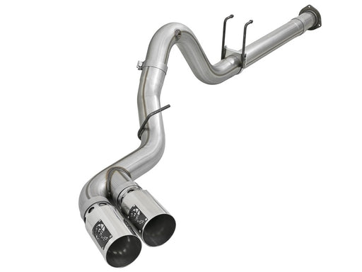 aFe Rebel XD 4in SS Down-Pipe Back Exhaust w/Dual Polished Tips 17-18 Ford Diesel Trucks V8-6.7L(td) aFe DPF Back