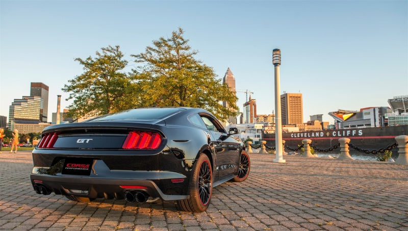 Corsa 2015-2017 Ford Mustang GT 5.0 3in Cat Back Exhaust Black Quad Tips (Sport) CORSA Performance Catback