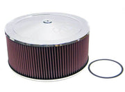 K&N Round - Red - Size 14in - 5.125in Neck Flange Custom Air Cleaner Assembly K&N Engineering Carburetor Air Cleaners