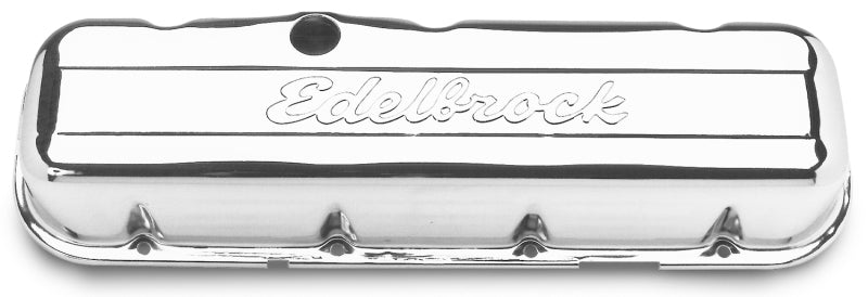 Edelbrock Valve Cover Signature Series Chevrolet 1965 and Later 396-502 V8 Low Chrome Edelbrock Valve Covers