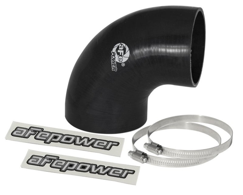 aFe Magnum FORCE CAI Univ. Silicone Reducing Coupler (4in. to 3.5in. ID) 90Deg. Elbow - Black aFe Air Intake Components