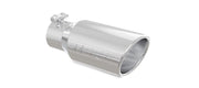 MBRP Universal Tip 4in OD 3in Inlet 10in Length Angled Rolled End T304 MBRP Steel Tubing