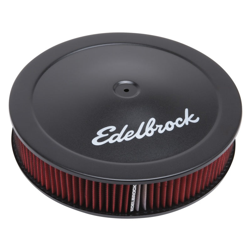 Edelbrock Air Cleaner Pro-Flo Series Round 14 In Diameter Cloth Element 3/8Indropped Base Black Edelbrock Air Filters - Universal Fit