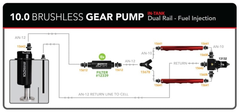 Aeromotive TVS Module w/Fuel Cell Pickup - In-Tank - Brushless Spur 10.0 Aeromotive Fuel Pumps
