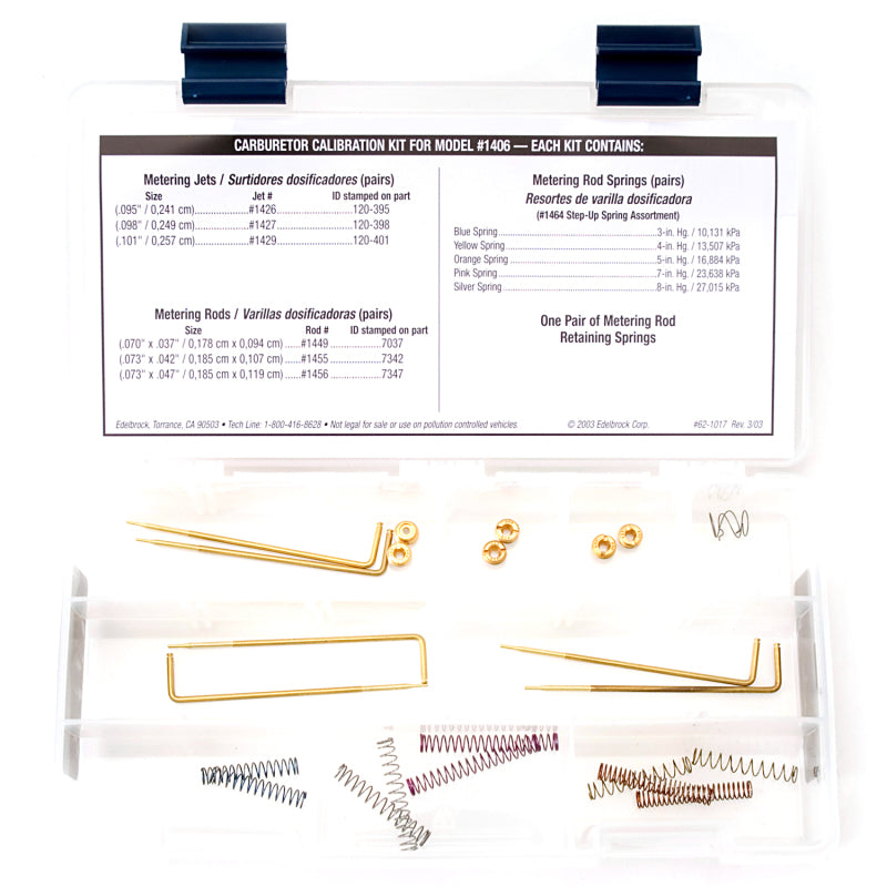 Edelbrock Jet / Rod Kit for 1406 Edelbrock Carburetors