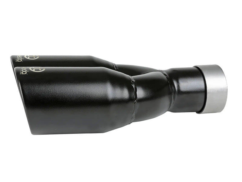 aFe Takeda 304 Stainless Steel Clamp-on Exhaust Tip Black 2-1/2ininlet x 3-1/2in Outlet X 12in L aFe Tips