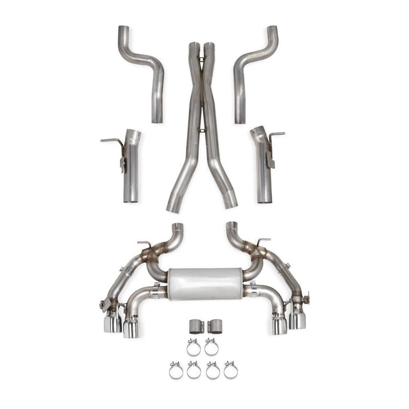 2016+ Camaro SS NPP A8 6.2L Race Single Transverse Muffler Dual Mode Exhaust System w/Quad Tips, Compatible w/BlackHeart Long Tube Headers 705013118RHKR CAT-BACK