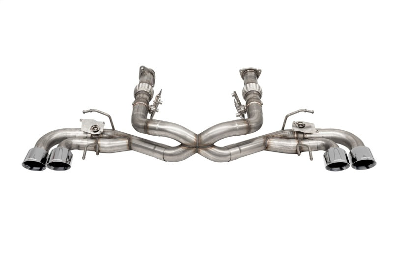 Corsa 2020-2025 Corvette C8 3in Valved Cat-Back 4.5in Pol Quad Tips - Fits Factory NPP Exhaust w/AFM CORSA Performance Catback