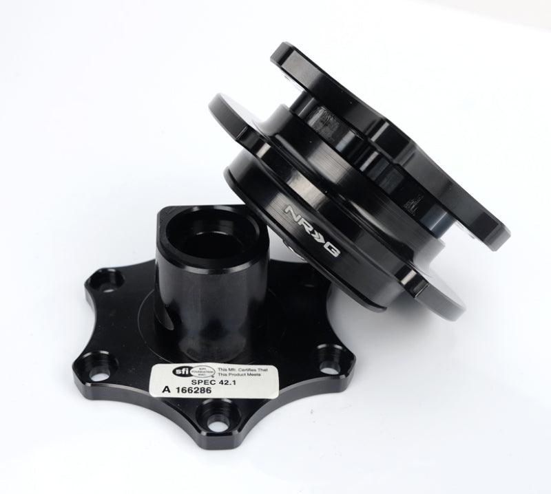 NRG Quick Release SFI SPEC 42.1 - Shiny Black Body / Shiny Black Ring NRG Quick Release Adapters