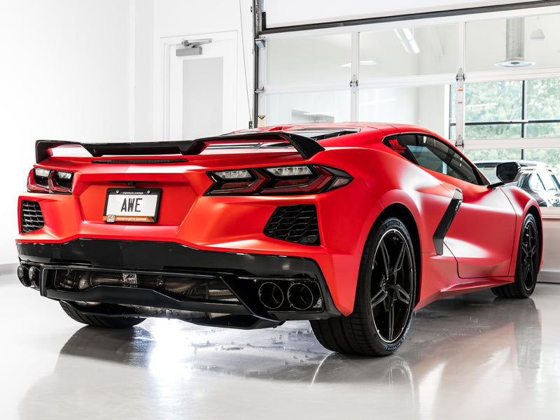 AWE Tuning 2020 Chevrolet Corvette (C8) Touring Edition Exhaust - Quad Diamond Black Tips AWE Tuning Catback