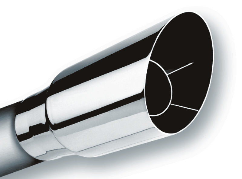 Borla Universal Polished Tip Single Round Angle-Cut (inlet 2 1/2in. Outlet 3 1/2in) *NO Returns* Borla Tips