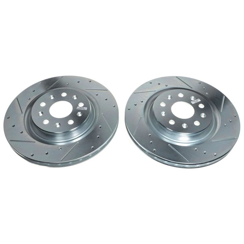 Power Stop 20-21 Chevrolet Corvette Rear Evolution Drilled & Slotted Rotor - Pair PowerStop Brake Rotors - Slot & Drilled