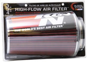 K&N Universal Air Filter Chrome Round Tapered Red - 4in Flange ID x 1.125in Flange Length x 9.5in H K&N Engineering Air Filters - Universal Fit