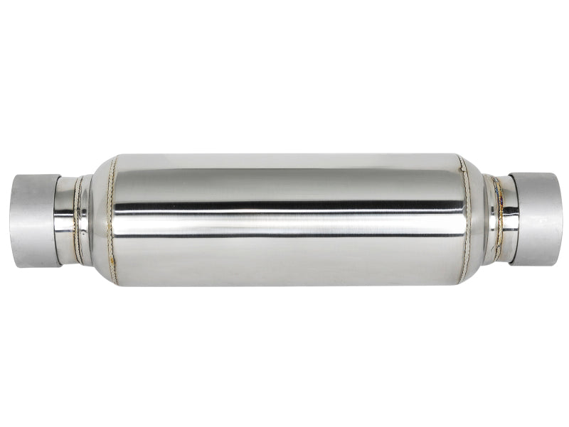 aFe MACH Force-Xp Resonator 2-1/2 IN Inlet/Outlet x 4 IN Dia. x 12 IN Body x 15 IN Overall Length aFe Resonators