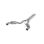 MBRP 15 Ford Mustang GT 5.0 3in Cat Back Dual Split Rear Street Version 4.5in Tips - Aluminized MBRP Catback