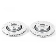 Power Stop 15-19 Ford Mustang Front Evolution Drilled & Slotted Rotors - Pair PowerStop Brake Rotors - Slot & Drilled