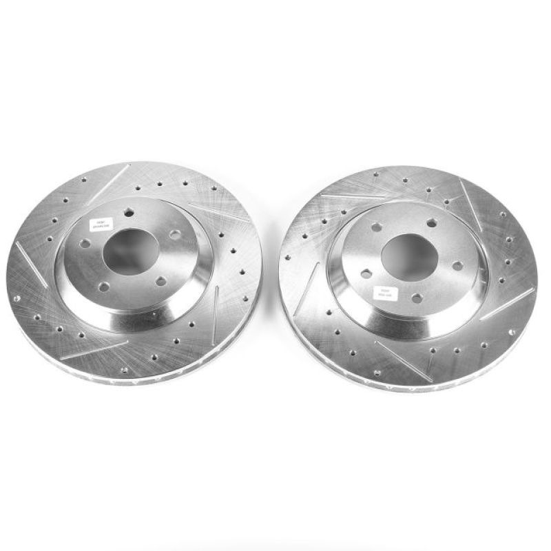 Power Stop 88-96 Chevrolet Corvette Front Evolution Drilled & Slotted Rotors - Pair PowerStop Brake Rotors - Slot & Drilled