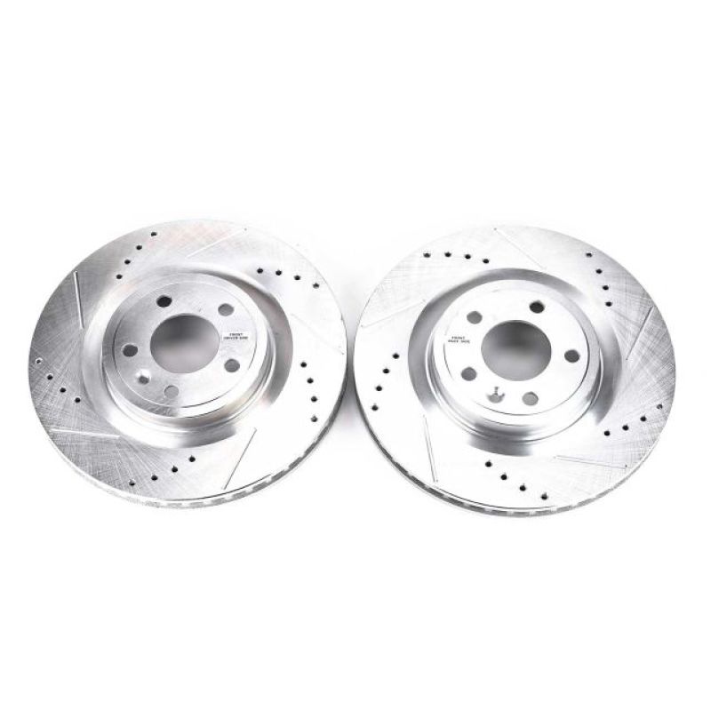 Power Stop 11-14 Ford Mustang Front Evolution Drilled & Slotted Rotors - Pair PowerStop Brake Rotors - Slot & Drilled