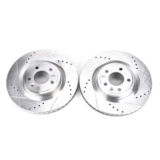 Power Stop 11-14 Ford Mustang Front Evolution Drilled & Slotted Rotors - Pair PowerStop Brake Rotors - Slot & Drilled