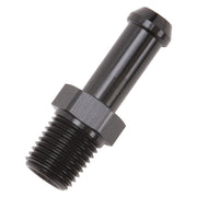 Edelbrock Hose End Straight 1/4In NPT to 3/8In Barb Black Anodize Edelbrock Fittings