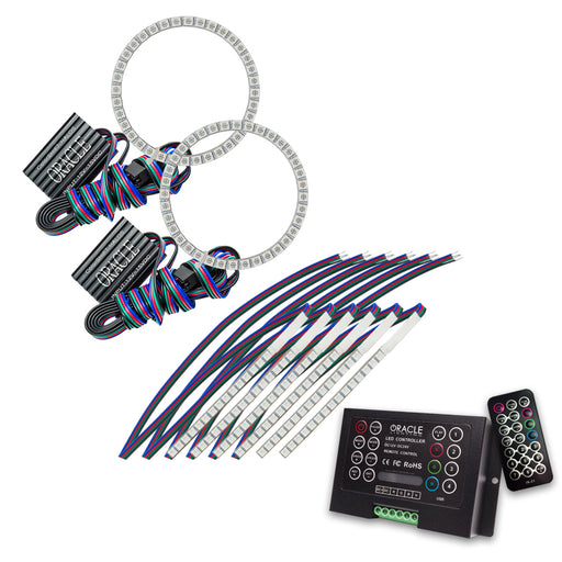 Oracle 15-17 Ford Mustang V6/GT/Shelby DRL w/ Halo Kit - ColorSHIFT w/ 2.0 Controller ORACLE Lighting Headlights