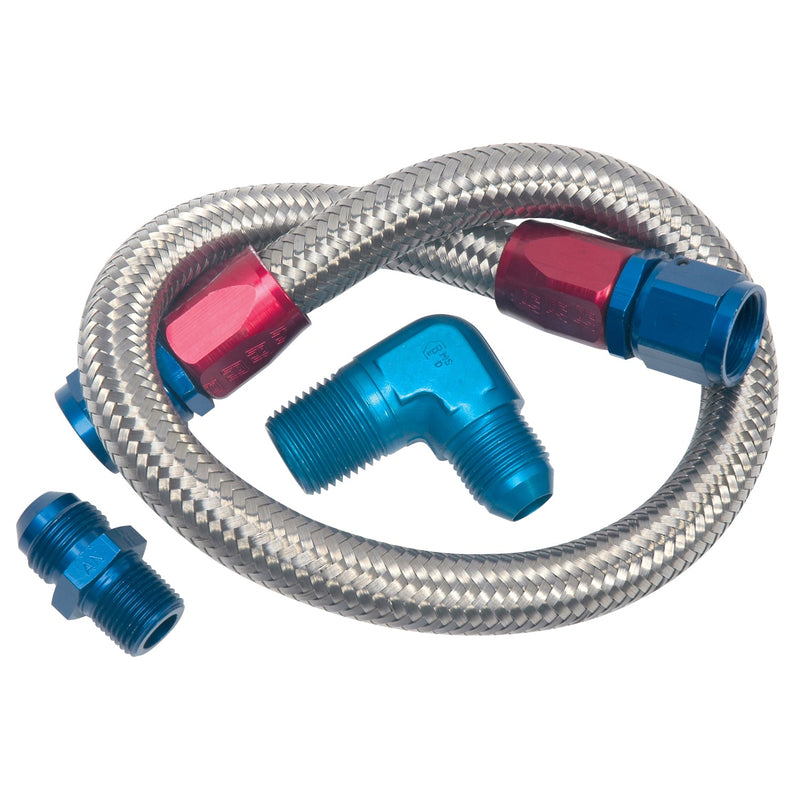 22" Braided Fuel Line Kit 2 EDELBROCK Autoparts