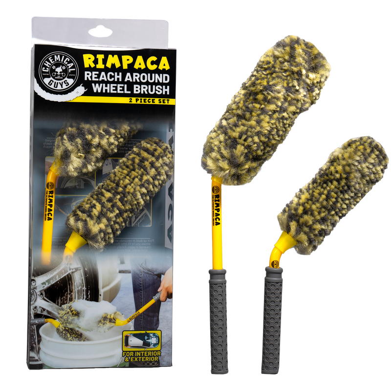 Chemical Guys Rimpaca Reach Around Ultimate Wheel Brush Set - 2 Pcs Chemical Guys Detailing Brushes