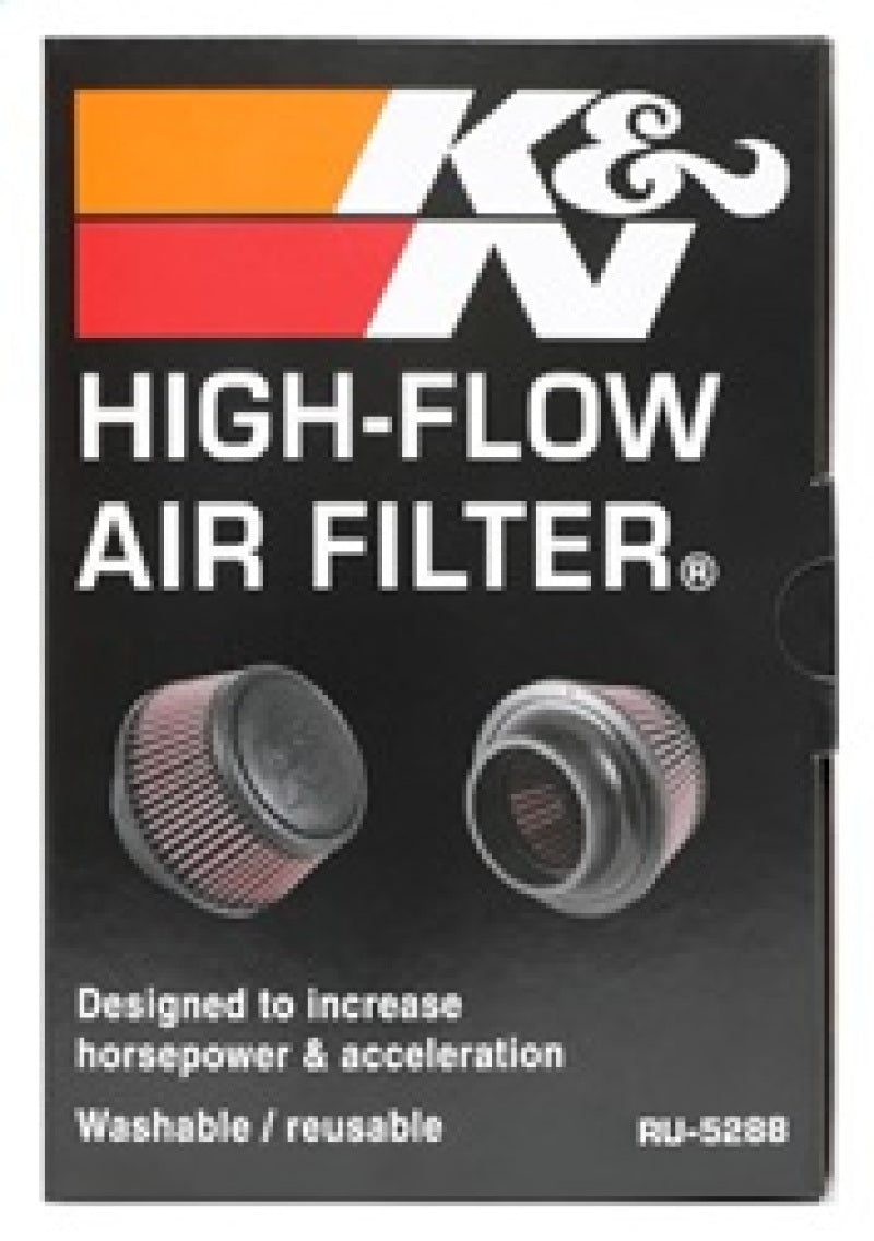 K&N Universal Round Clamp-On Air Filter 3in Flange ID x 6in Base OD x 4.625in Top OD x 3in Height K&N Engineering Air Filters - Universal Fit