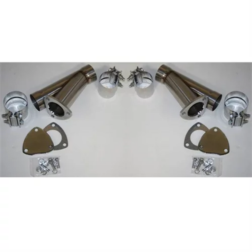 Granatelli 3.5in Stainless Steel Manual Dual Exhaust Cutout Kit w/Slip Fit & Band Clamp Granatelli Motor Sports Exhaust Cutouts