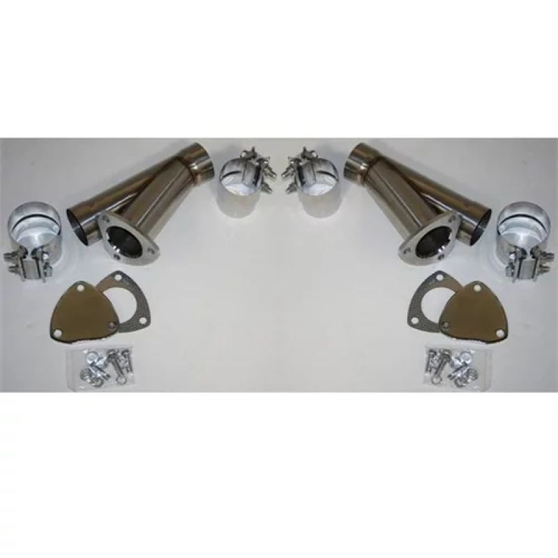 Granatelli 4.0in Stainless Steel Manual Dual Exhaust Cutout Kit w/Slip Fit & Band Clamps Granatelli Motor Sports Exhaust Cutouts