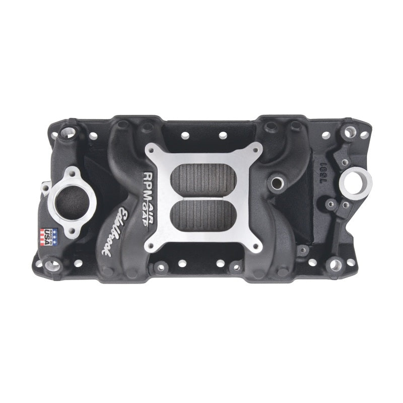 Edelbrock Intake Manifold RPM Air-Gap Small-Block Chevy 262-400 Black Edelbrock Intake Manifolds