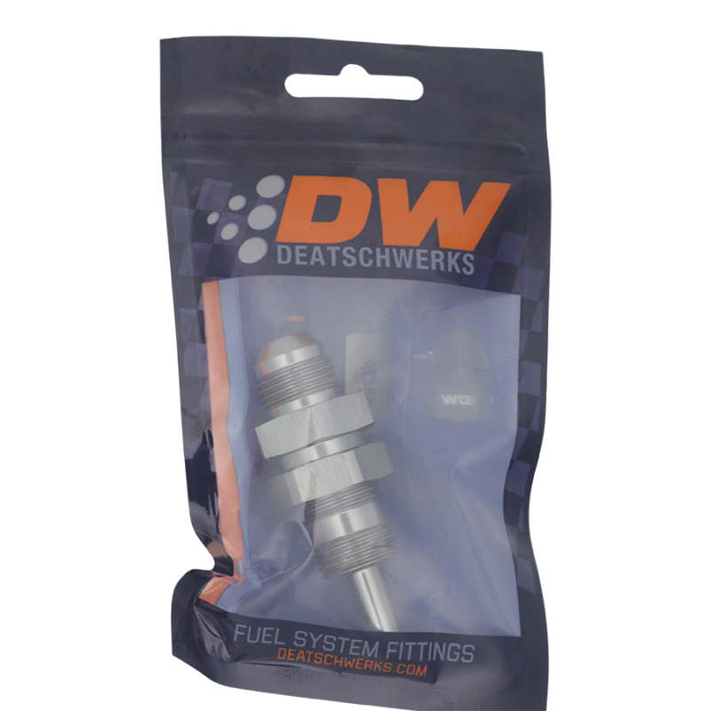 DeatschWerks 8AN Male Flare to Straight 5/16in Single Hose Barb - Anodized DW Titanium DeatschWerks Fittings