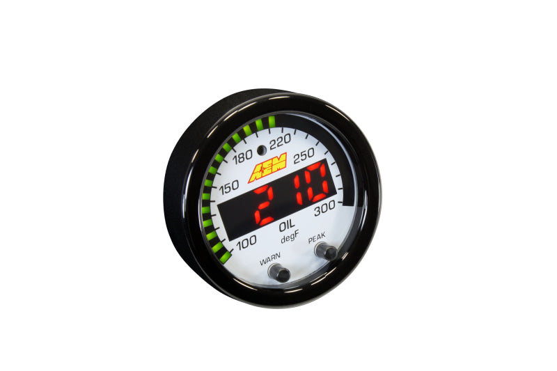 AEM X-Series Temperature 100-300F Gauge Kit (ONLY Black Bezel and Water Temp. Faceplate) AEM Gauges