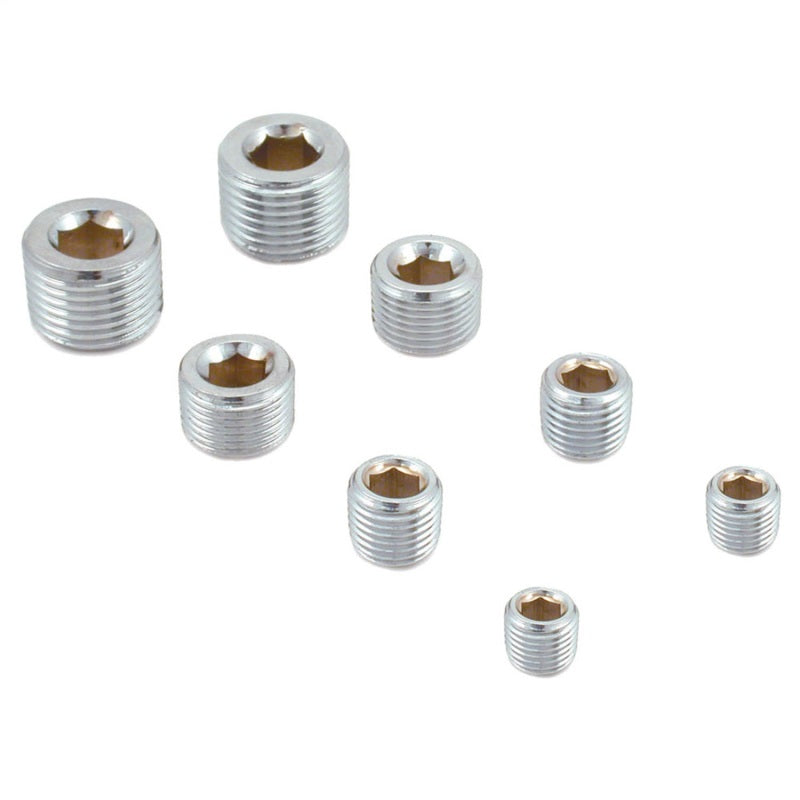 Spectre Pipe Plug Kit - Includes (2) 1/8in. / (2) 1/4in. / (2) 3/8in. / (2) 1/2in. Plugs - Chrome Spectre Hardware Kits - Other