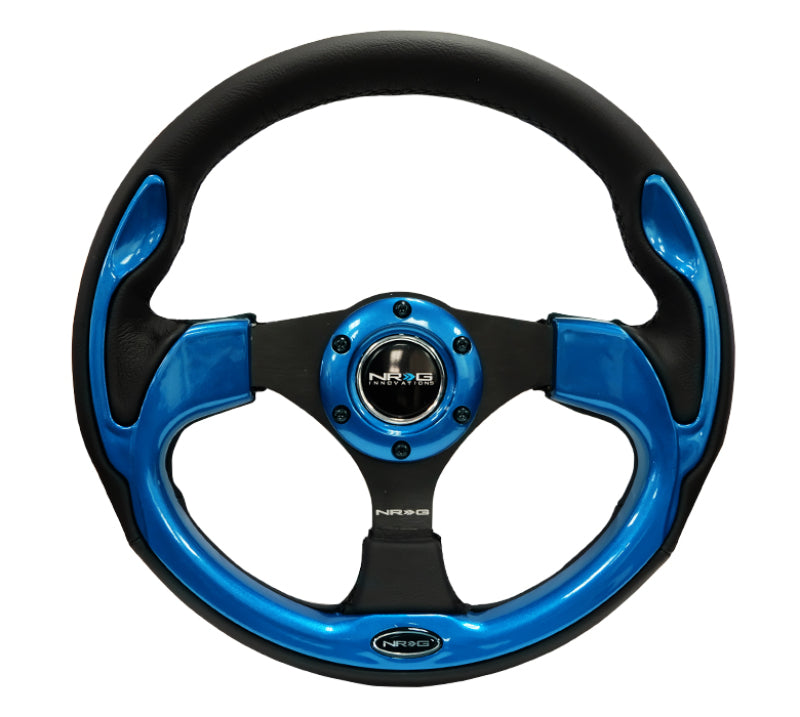 NRG Reinforced Steering Wheel (320mm) Blk w/Blue Trim NRG Steering Wheels