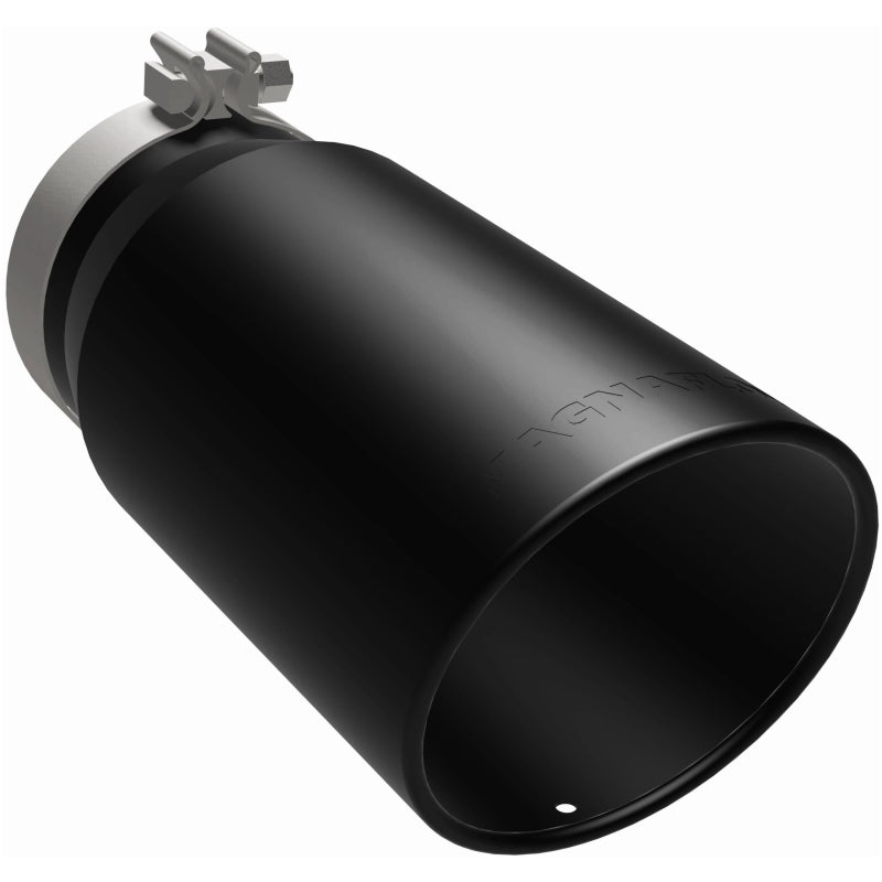 MagnaFlow Tip Stainless Black Coated Single Wall Round Single Outlet 6in Dia 5in Inlet 13in L Magnaflow Tips