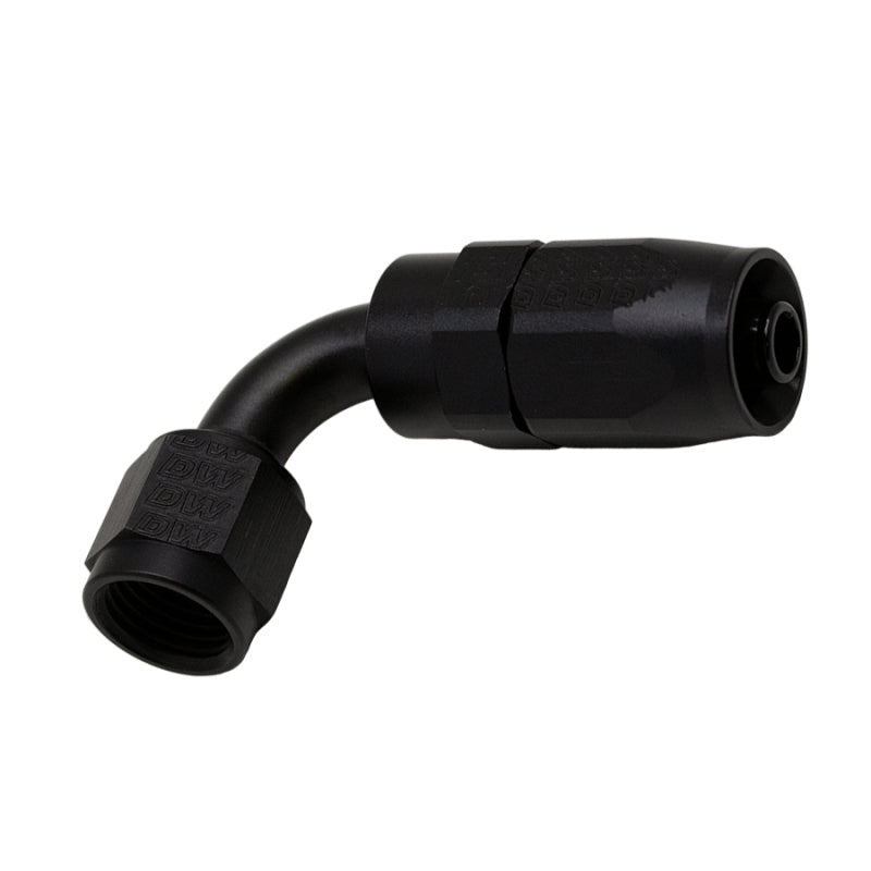 DeatschWerks 6AN Female Swivel 90-Degree Hose End CPE - Anodized Matte Black DeatschWerks Fittings