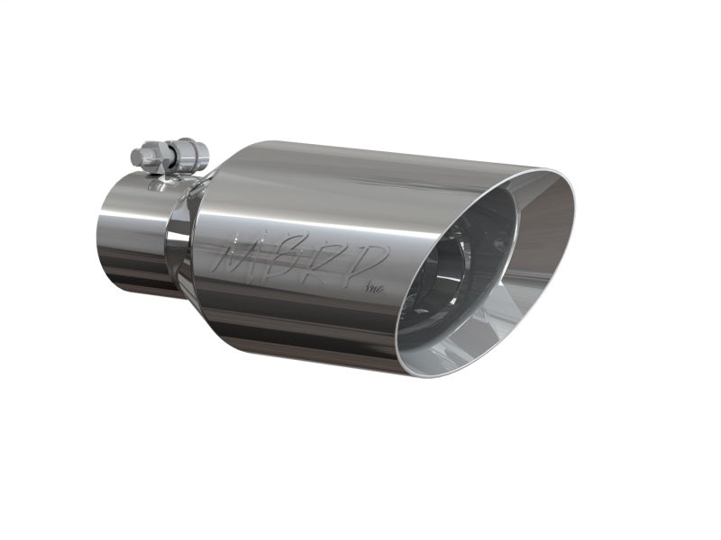 MBRP Universal Tip 4.5 O.D. Dual Walled Angled Rolled End 2.5 Inlet 12in Length - T304 MBRP Steel Tubing