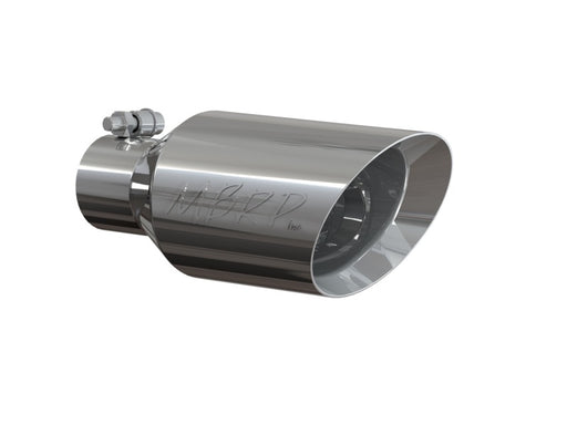 MBRP Universal Tip 4.5 O.D. Dual Walled Angled Rolled End 2.5 Inlet 12in Length - T304 MBRP Steel Tubing