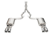 Corsa 24+ Ford Mustang V8 5.0L 3in Cat-Back Exhaust System w/ Twin 4in Polished Straight Tips CORSA Performance Catback