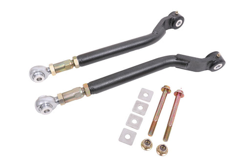 BMR 08-17 Challenger Rear On-Car Adj. Toe Rods Delrin/Rod End Combo - Black Hammertone BMR Suspension Suspension Arms & Components