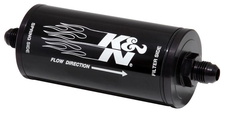 K&N 2in OD x 6in L 6AN 25 Micron In-Line Fuel/Oil Filter K&N Engineering Fuel Filters