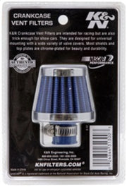 K&N 2in Base OD x .375in Flange ID x 1.75in H Rubber Base Crankcase Vent Filter - Blue K&N Engineering Air Filters - Universal Fit